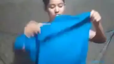 Beautiful cute innocent girl making nude video for Bf