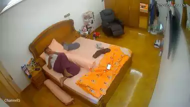 Couple in bedroom sex with hot wife showing big ass