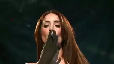 Fetish video of Indian stunner smoking a cigarette and showing big tits